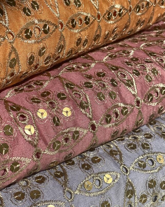 Fabric Embroidery w/ golden beads