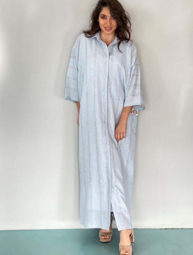 Polo Shirt dress, Checkered linen materials