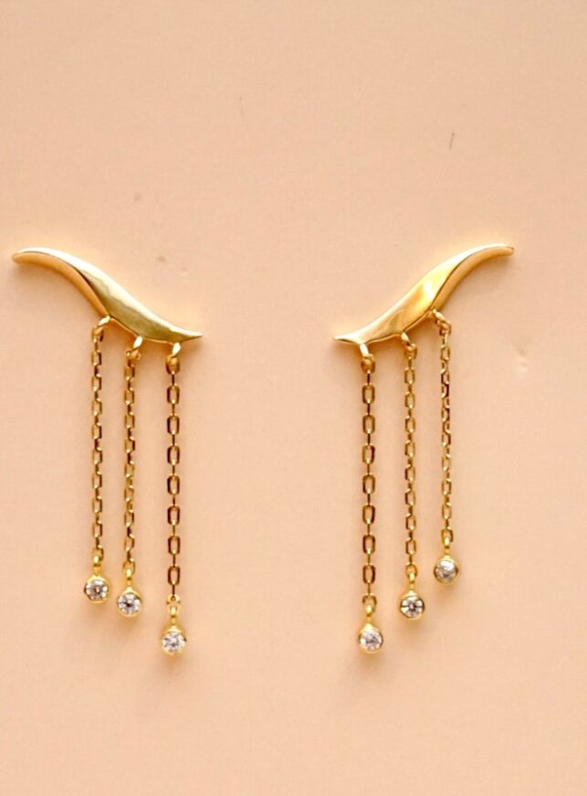 Tears of joy Zircon earrings 2.51 gm 18k