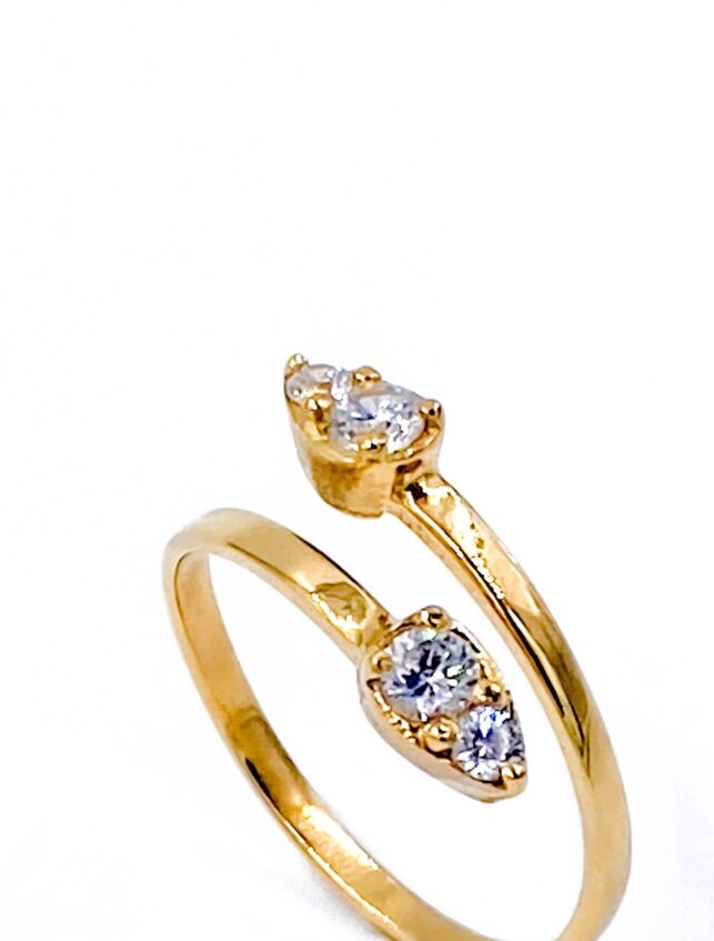 Arrow swing eyes ring 18k