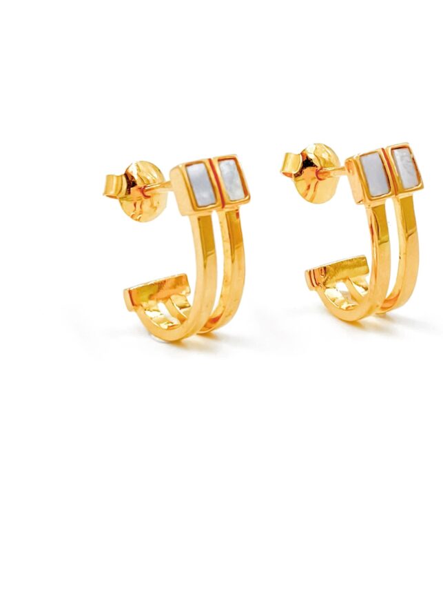 Lucky Duo Earrings, Mother pearl 18k