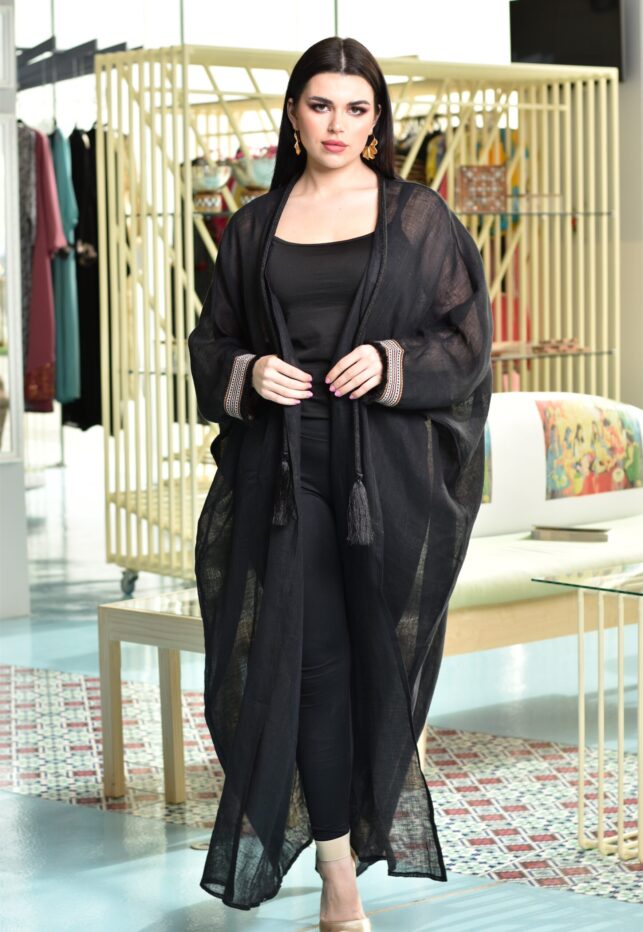 Modern set of dress with knot linen materials