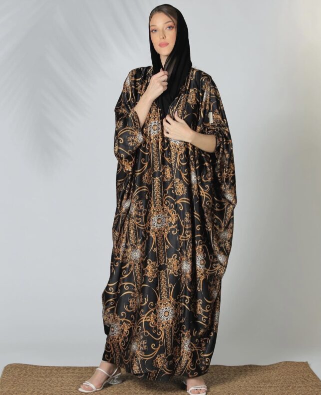 Modern cape style abaya silk Materials