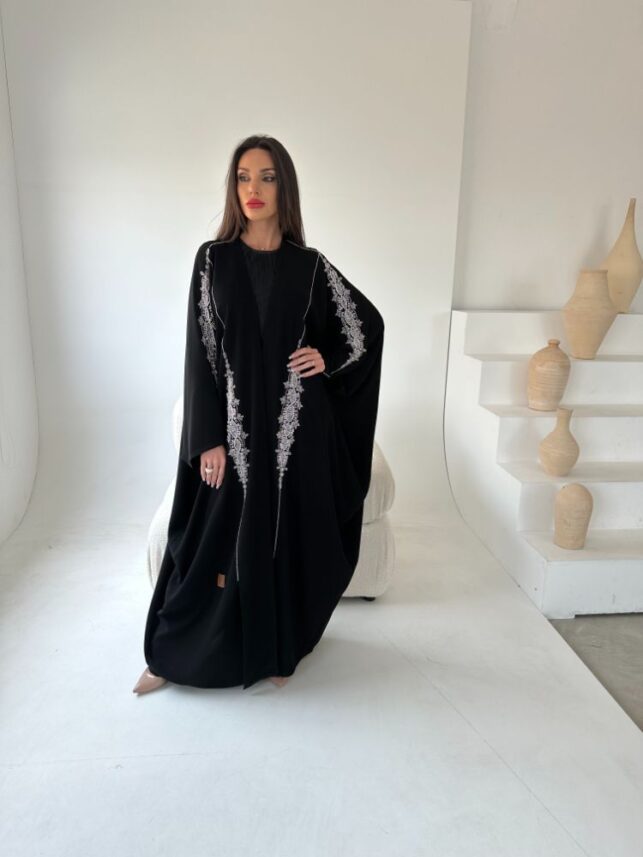 Design beaded pearl abaya, Crepe materials