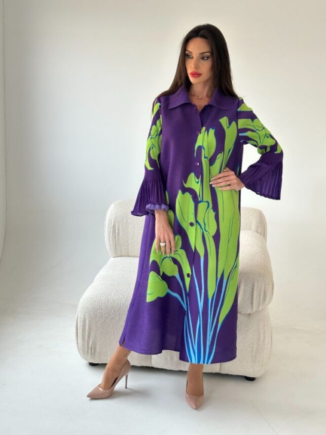Collar bell dress, Fleece materials