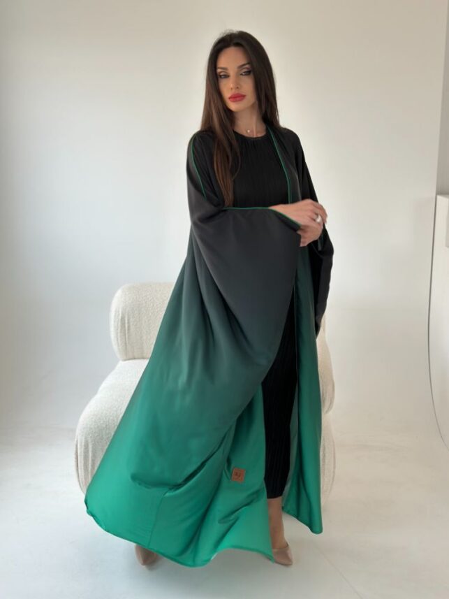 Combi Bisht type abaya, Silk materials