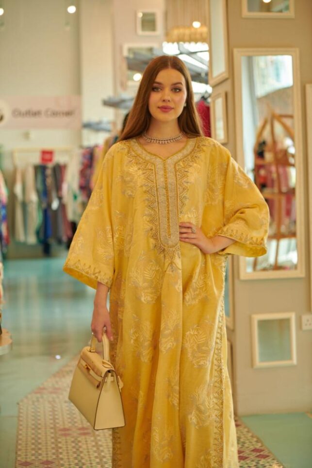 Bisht type Jalabiya Full embroidery, Linen cotton materials