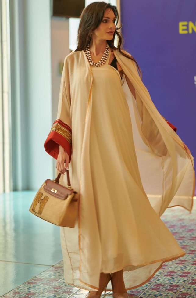 2pc. haltered dress with cover native beaded design, Chiffon and nylon materials