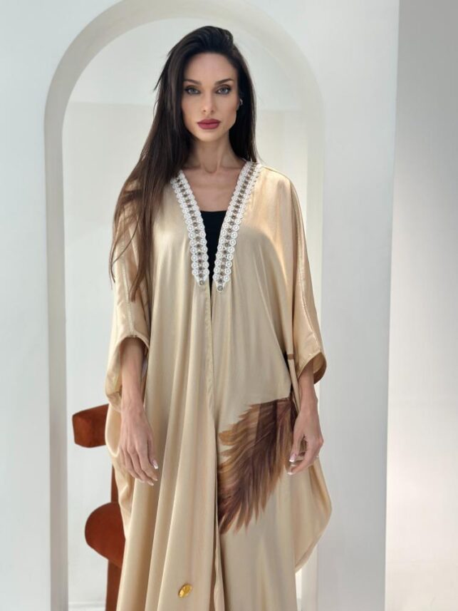 Painted Cardigan with hemline cord, Poplin materials FR37