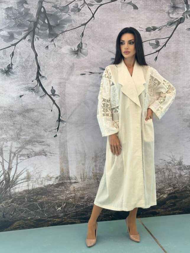 Knitted Cardigan, Linen cotton materials