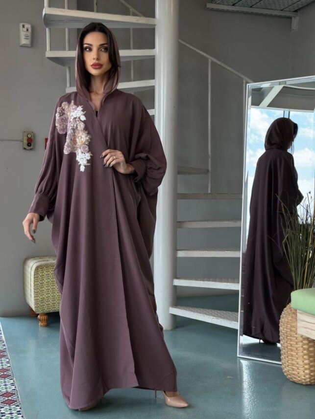 Beaded modern design abaya, Crepe materials