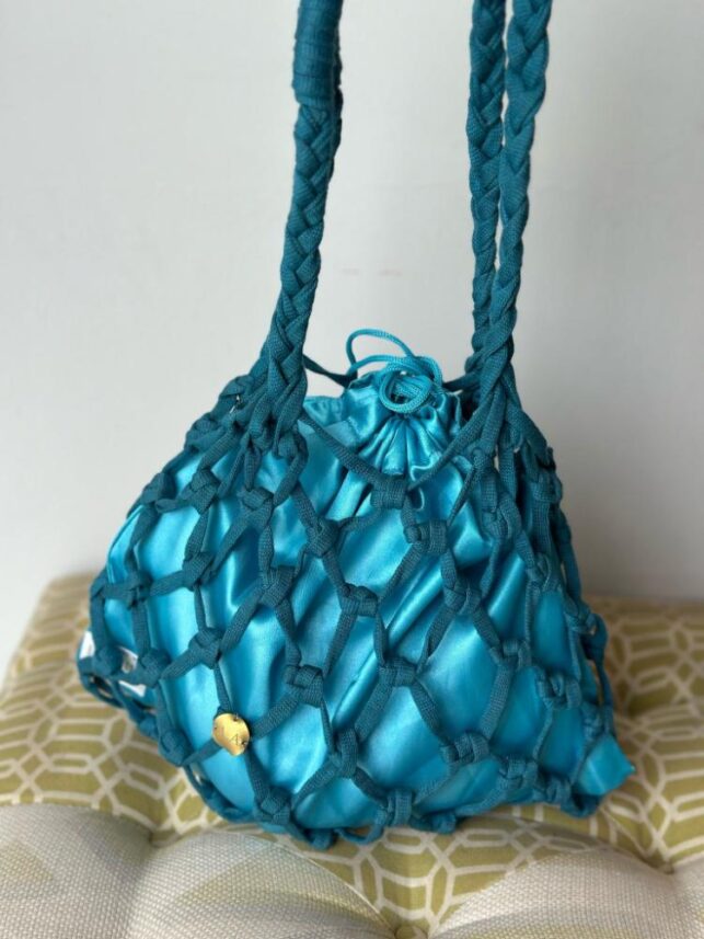 Hand craft net bag, Satin materials