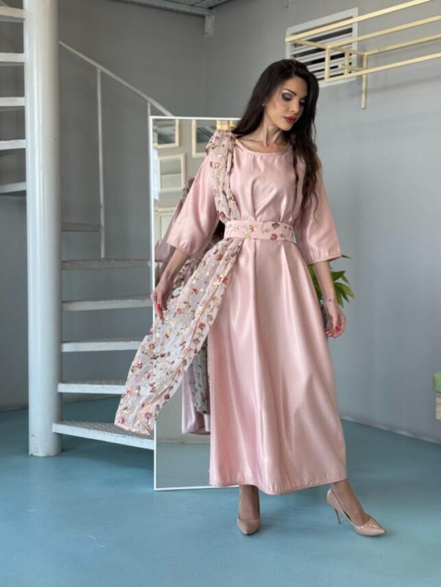 Intricate designed Ramadan Jalabiya, Satin & Jacquard Materials