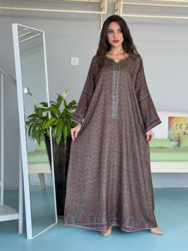 A line Dual side Jalabiya, Polyester Materials