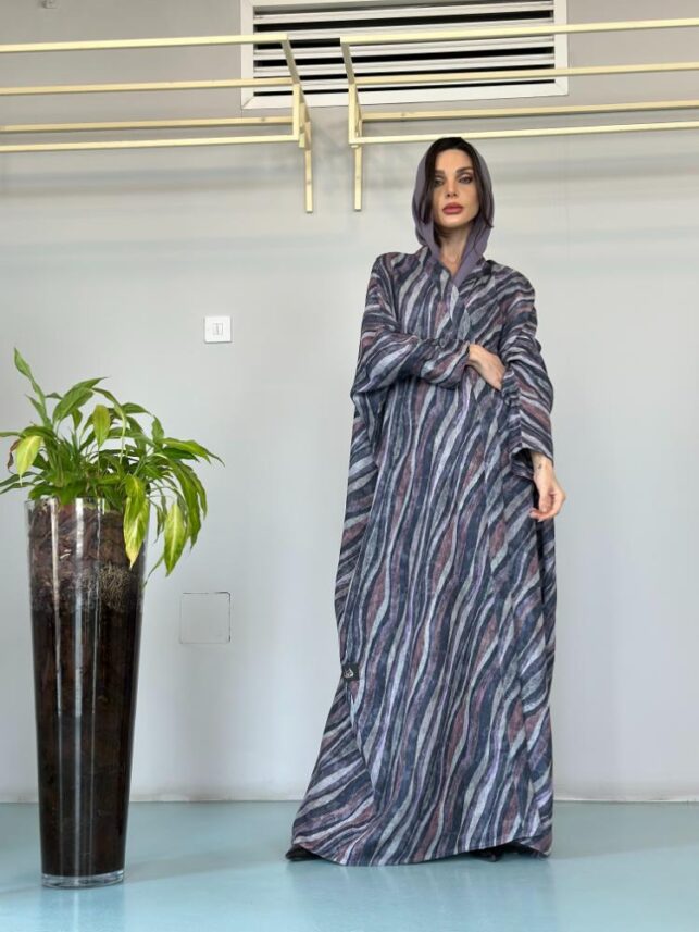 Checkered Abaya, Linen Materials