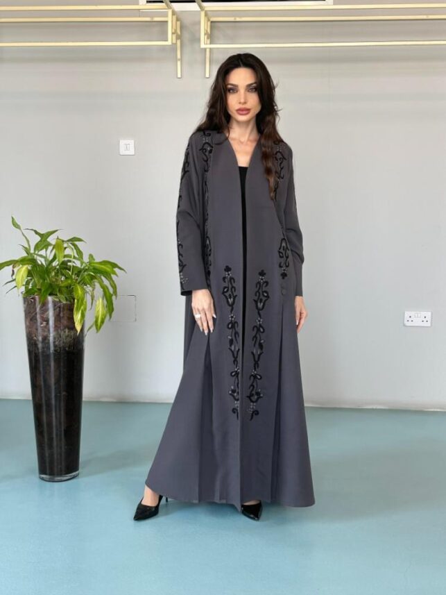 A line Embroidery Abaya, Crepe Materials