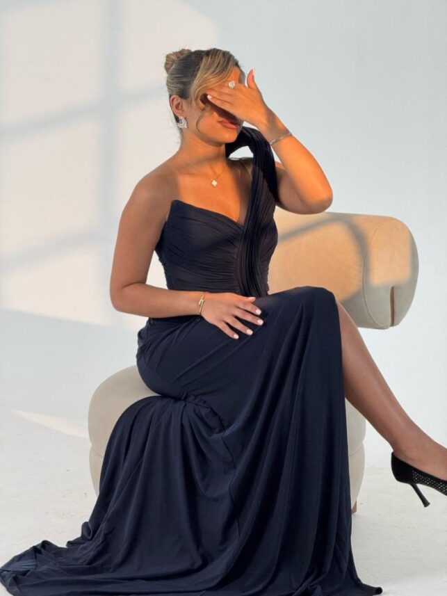 One sided hand long gown, Fleece materials