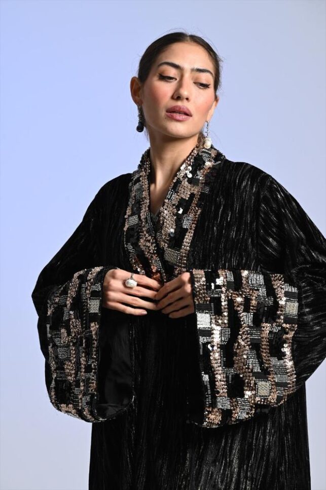 Hand & neck embroidery Jalabiya, Velvet & Nylon Materials